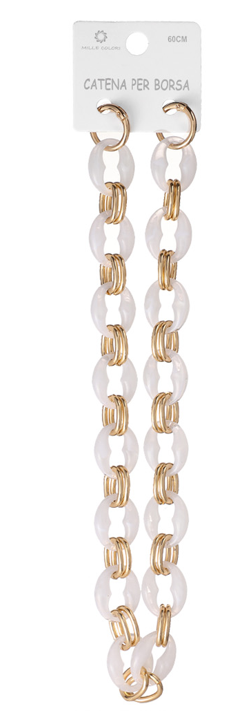 Catena Acrilica con Maglie Tonde & Dettagli Oro – 60CM