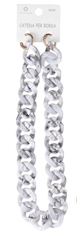 Catena per Borsa Tracolla in Resina Acrilica, Anelli Dorati - 60cm