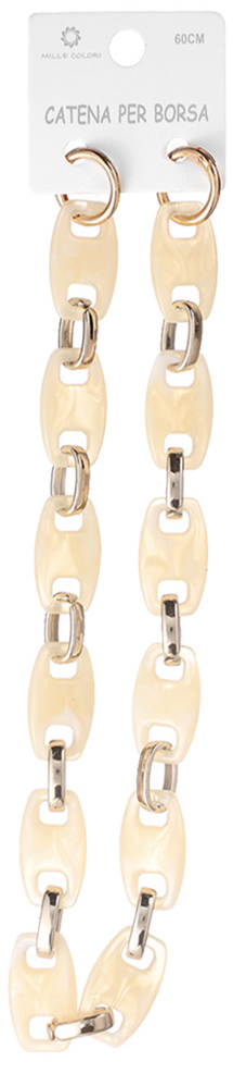 Catena per Borsa Maglie Rettangolari Curve in Resina Effetto Marmo – 60CM