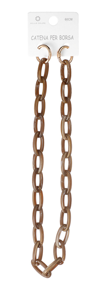 Catena per Borsa Tracolla in Resina Leggera con Ganci Dorati - 60 cm