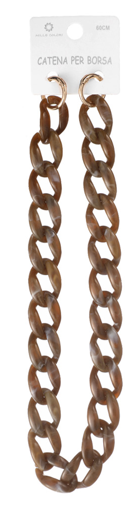 Catena per Borsa Tracolla in Resina Effetto Marmo con Ganci Dorati - 60 cm