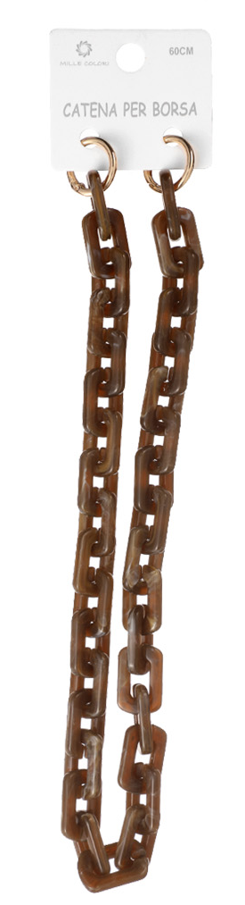 Catena per Borsa Tracolla in Resina con Ganci Dorati - 60 cm
