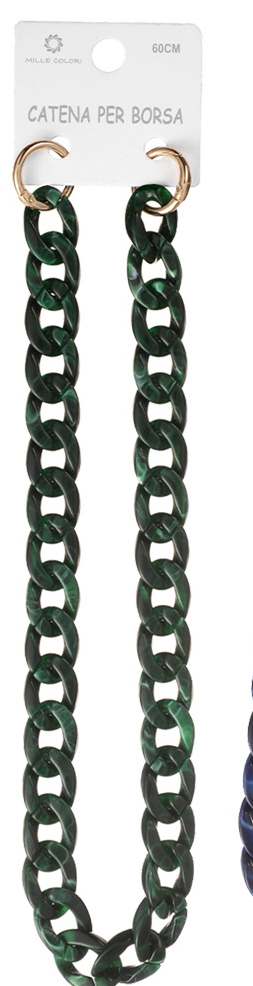 Catena per Borsa Tracolla in Resina Lucida con Ganci Dorati - 60 cm