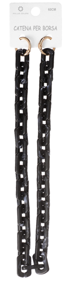 Catena per Borsa Tracolla in Resina con Ganci Dorati - 60 cm