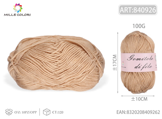 GOMITOLO DI FILO 100G Camello