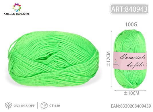 GOMITOLO DI FILO 100G Verde Erba