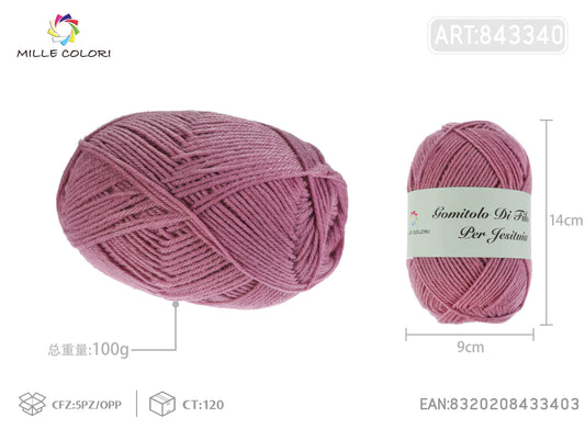 GOMITOLO DI FILO 100G Viola Rosso