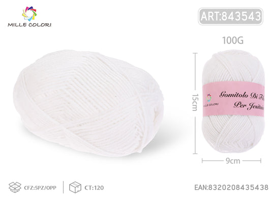 GOMITOLO DI FILO 100G Bianco Sbiancato