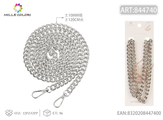 Catena Dorata per Borsa – Tracolla in Metallo Intrecciato con Gancia - 120cm / 10mm