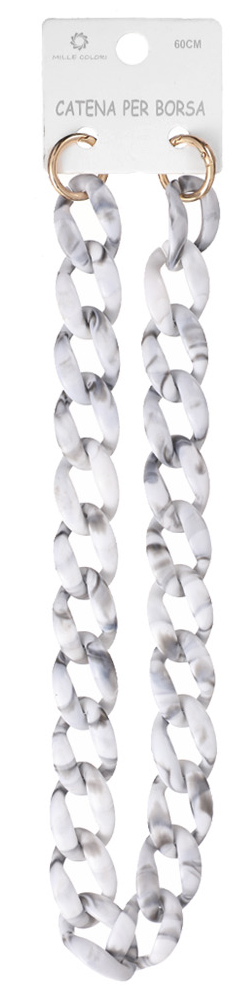 Catena per Borsa Tracolla in Resina Effetto Marmo con Ganci Dorati - 60 cm
