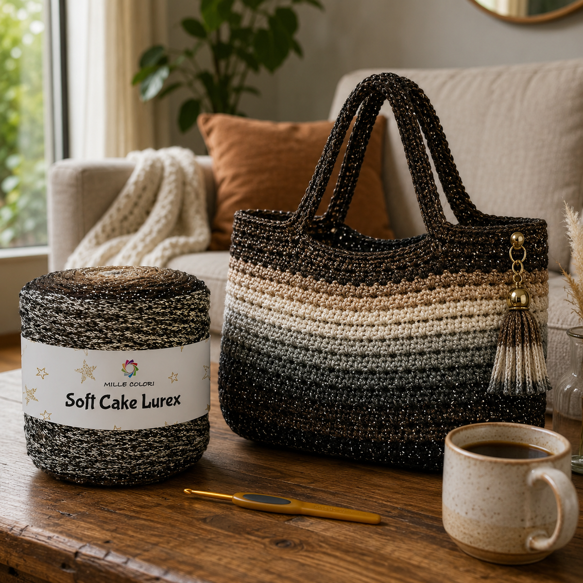 Cappuccino – Filato Soft Cake Lurex 250 g – Tutte le Tonalità – Immagine 3 di 3