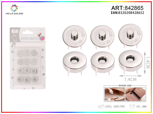 BOTTONI MAGNETICI 1.4CM 6PZ Argento- WE MAKE DIY - MILLE COLORI
