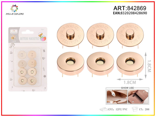 BOTTONI MAGNETICI 1.8CM 4PZ Oro- WE MAKE DIY - MILLE COLORI