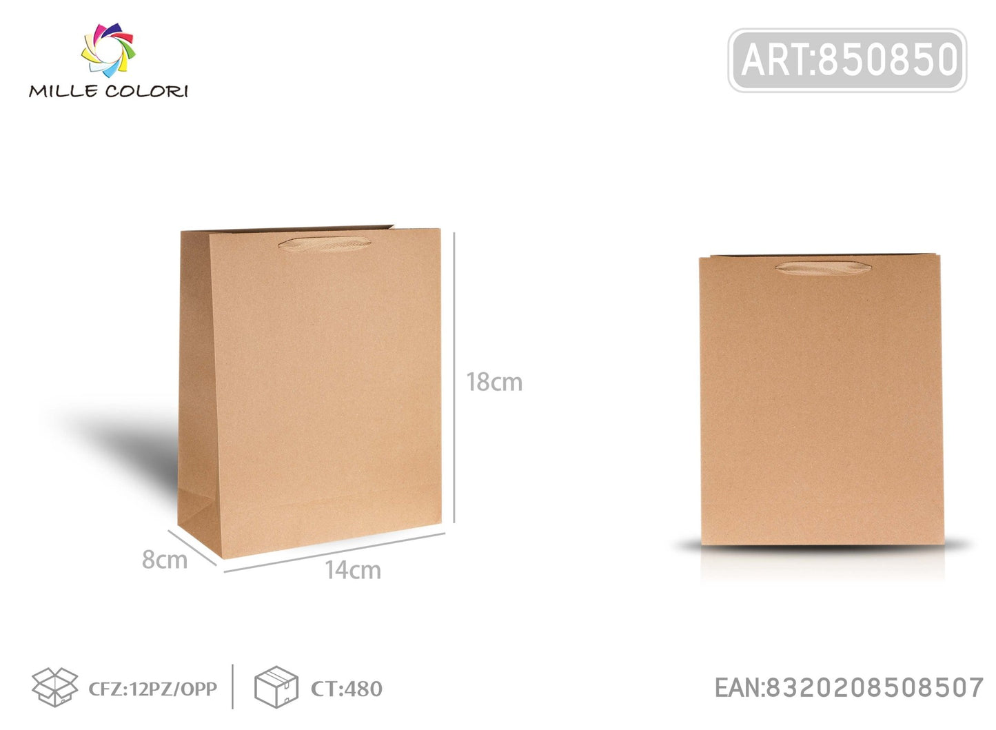 Busta di carta 14x18x8cm avana - WE MAKE DIY - MILLE COLORI