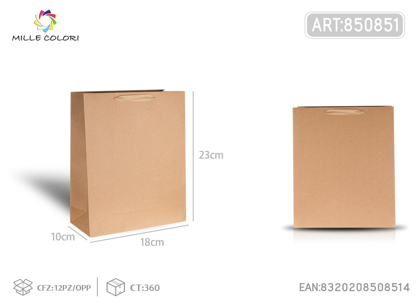 Busta di carta 18x23x10cm avana - WE MAKE DIY - MILLE COLORI