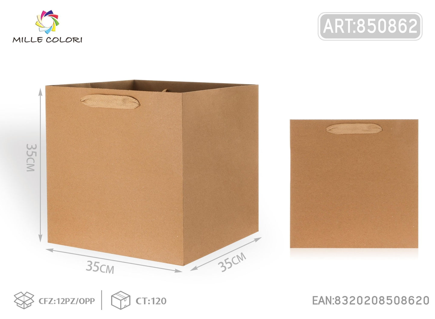 Busta di carta 35x35x35cm avana - WE MAKE DIY - MILLE COLORI