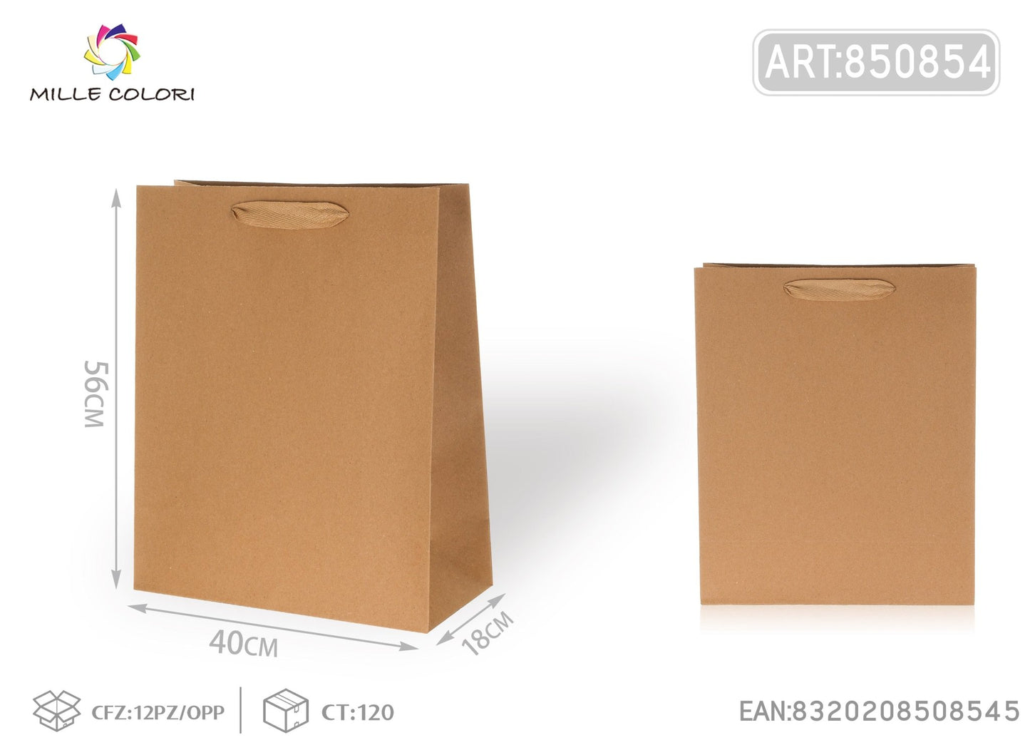 Busta di carta 40x56x18cm avana - WE MAKE DIY - MILLE COLORI
