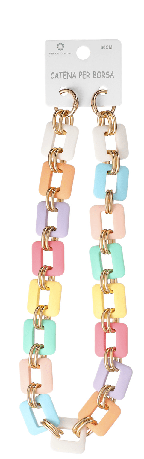 Catena per Borsa Maglie Rettangolari in Acrilico Colorato colori 2– 60CM - WE MAKE DIY - MILLE COLORI