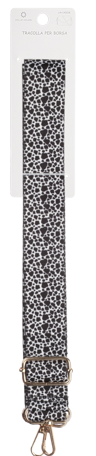 Tracolla Regolabile per Borsa – Fantasia Animalier Leopardata, Ganci in Metallo -140cm/4cm