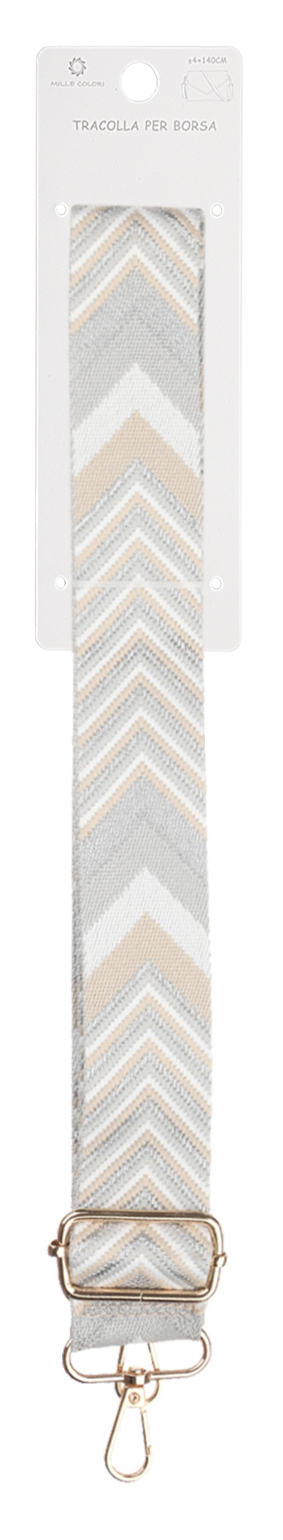 Tracolla Regolabile per Borsa Cinturino con Motivo Chevron, Ganci in Metallo-140cm/4cm