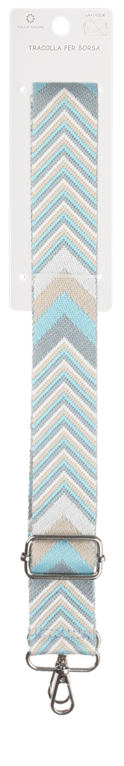 Tracolla Regolabile per Borsa Cinturino con Motivo Chevron Pastello,Ganci in Metall -140cm/4cm