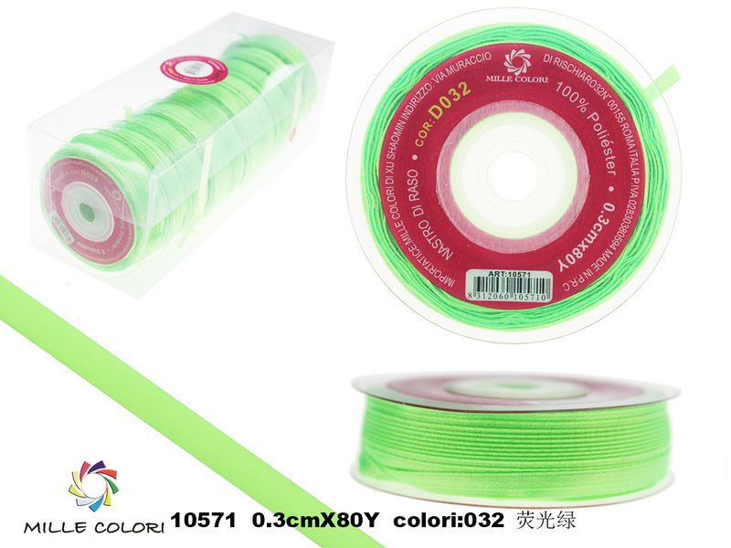 NASTRO DI RASO - VERDE FLUORESCENTE