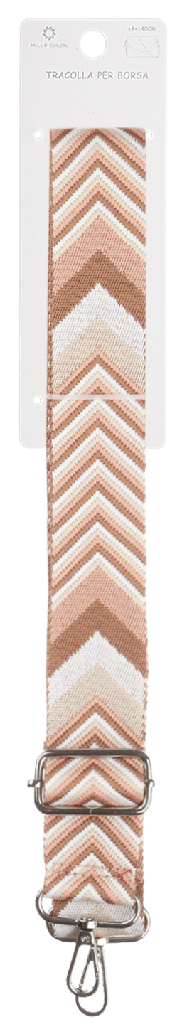 Tracolla Regolabile per Borsa Cinturino con Motivo Chevron Pastello,Ganci in Metall -140cm/4cm