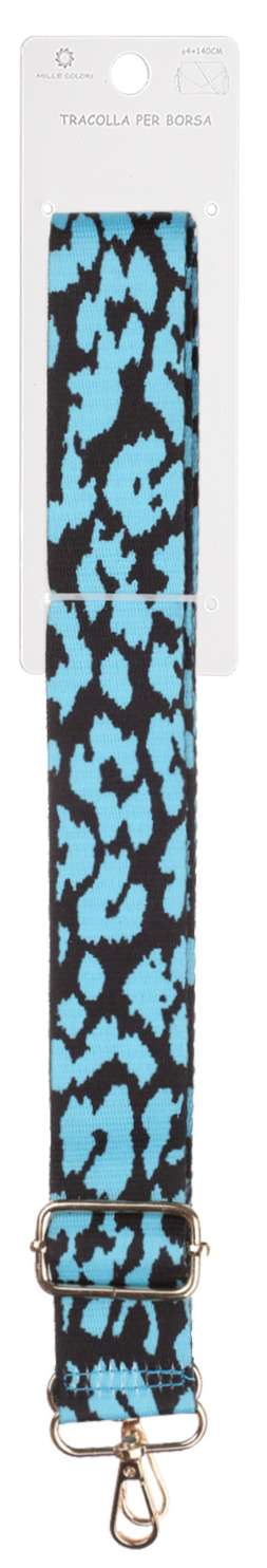 Tracolla Regolabile per Borsa – Fantasia Animalier Leopardata, Ganci in Metallo -140cm/4cm