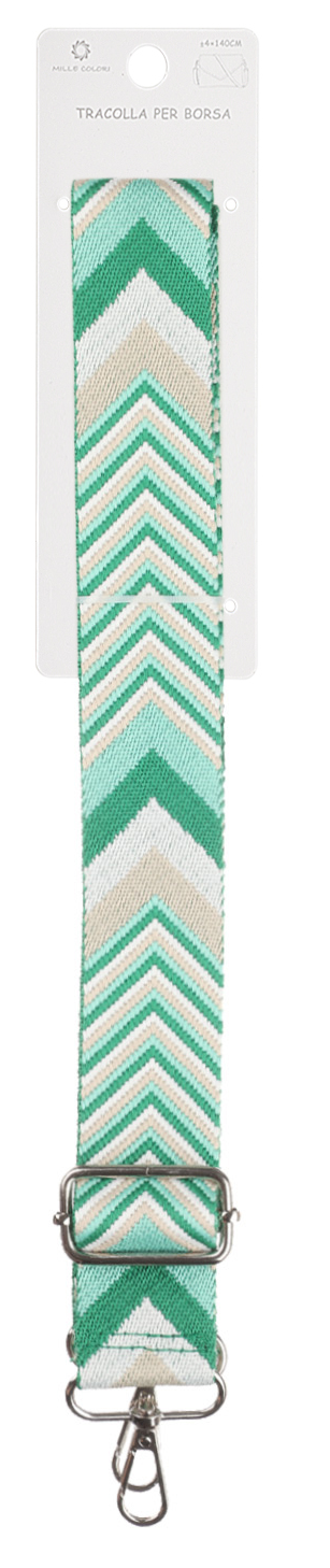 Tracolla Regolabile per Borsa Cinturino con Motivo Chevron Pastello,Ganci in Metall -140cm/4cm