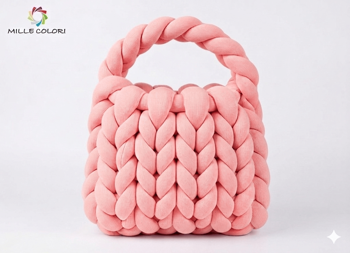 Filato Marshmallow a Coste 500g Rosa per Borse – Mille Colori - WE MAKE DIY - MILLE COLORI