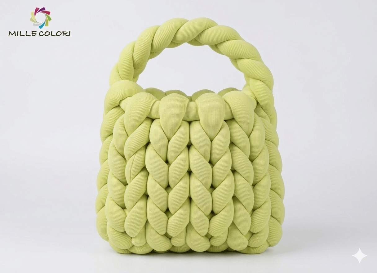 Filato Marshmallow a Coste 500g Verde Oliva per Borse – Mille Colori - WE MAKE DIY - MILLE COLORI