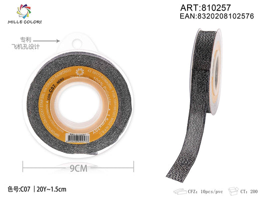 NASTRO GLIETTERATO - NERO 15MM- WE MAKE DIY - MILLE COLORI
