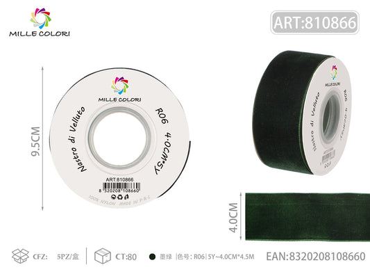 NASTRO IN VELLUTO - VERDE BOTTIGLIA - WE MAKE DIY - MILLE COLORI