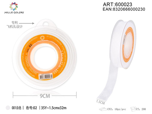 NASTRO ORGANZA - BIANCO 15MM- WE MAKE DIY - MILLE COLORI