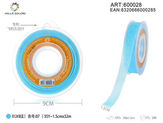 NASTRO ORGANZA - BLU LAGO 15MM- WE MAKE DIY - MILLE COLORI