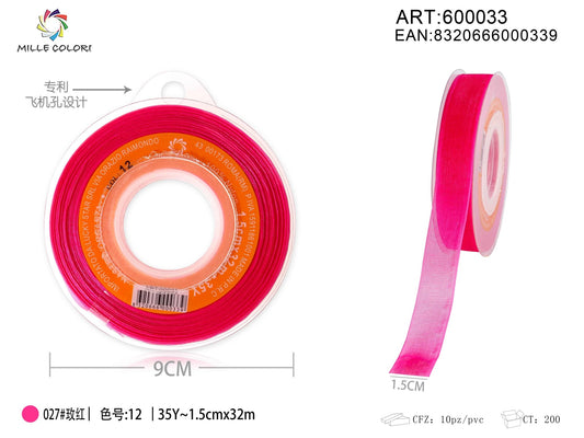 NASTRO ORGANZA - FUCSIA 10MM- WE MAKE DIY - MILLE COLORI