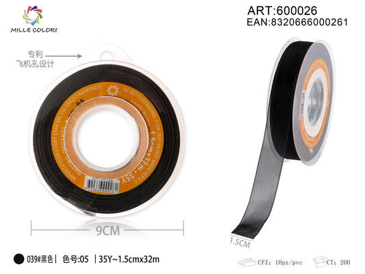NASTRO ORGANZA - NERO 10MM- WE MAKE DIY - MILLE COLORI