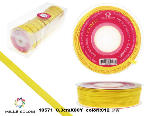 nastro di raso giallo dorato 0.3cm mille colori