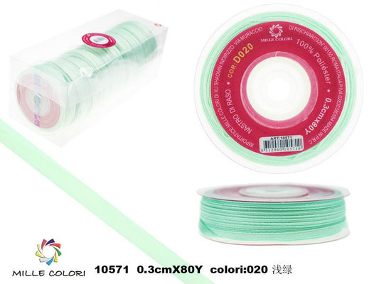 nastro di raso verde menta 0.3cm mille colori
