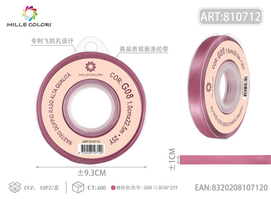 nastro doppio raso rosa magenta 1.0cm mille colori