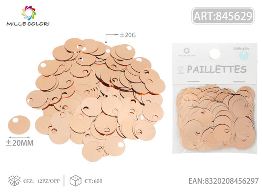 PAILLETTES 20MM FORO 5MM 20G BRONZO - WE MAKE DIY - MILLE COLORI