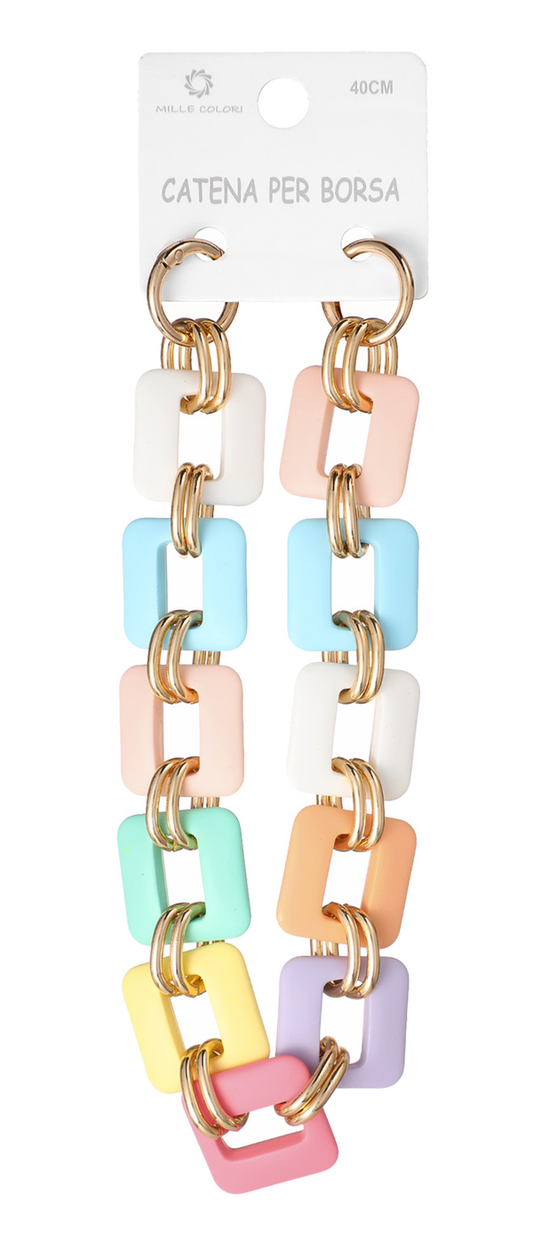 Catena per Borsa Multicolore a Maglie Rettangolari – 40CM