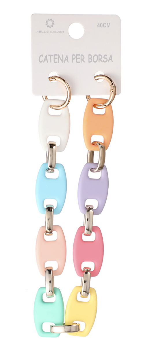 Catena per Borsa Multicolore – Maglie Ovali Intagliate – 40CM