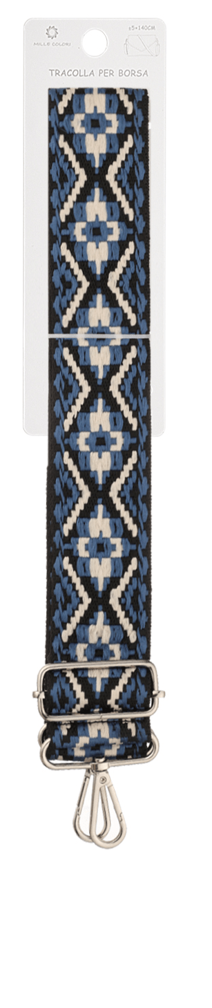 Tracolla regolabile per borsa con motivo a mosaico ricamato 140CM 5CM colori 1 Mille Colori