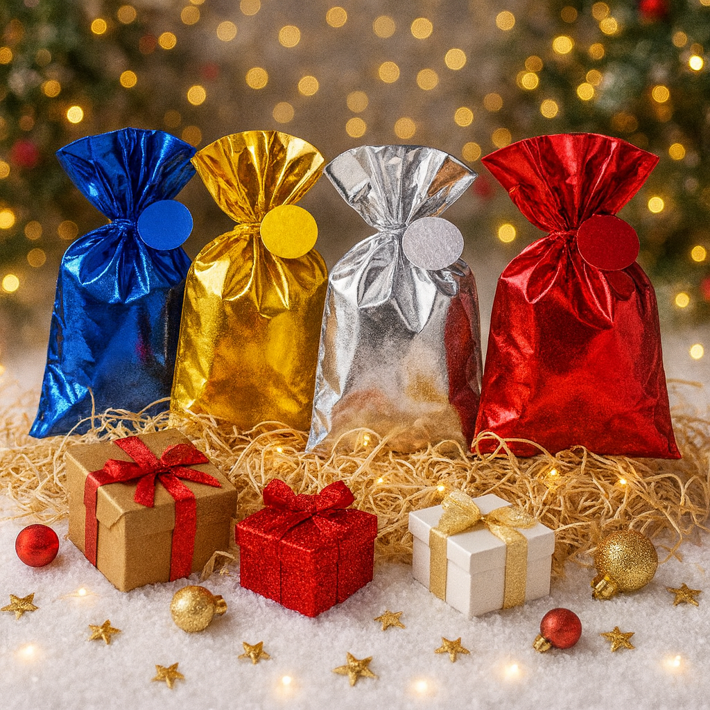 BUSTA REGALO METALLIZZATA LUCIDO -MILLE COLORI