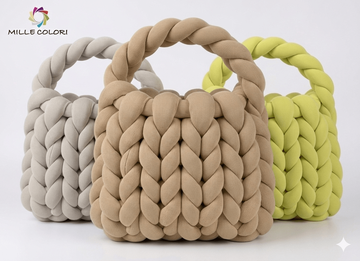 Filato Marshmallow a Coste 500g per Borse Fai-da-Te | Mille Colori - WE MAKE DIY -MILLE COLORI