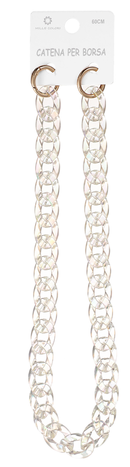 Catena per Borsa Tracolla in Resina Perlata Pastello -  60 cm