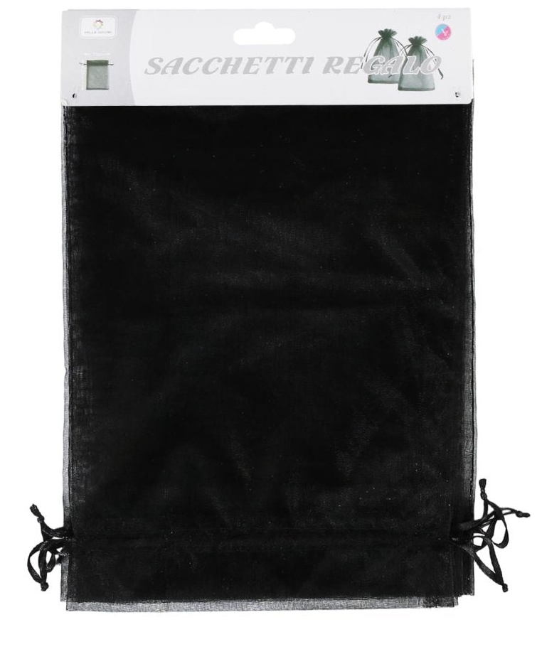 nero – Sacchetti in organza 17 cm*23 cm 4pz – Foto prodotto