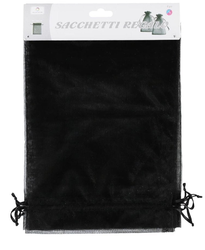 nero – Sacchetti in organza 17 cm*23 cm 4pz – Foto prodotto