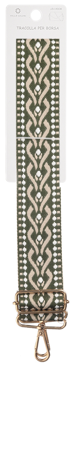 Tracolla per Borsa – Cinturino Regolabile in Tessuto Ricamato, Ganci Resistenti in Metallo-140cm/5cm
